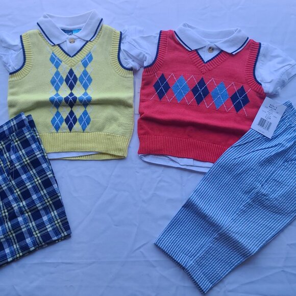 Baby Boy Clothes, 12M, Lot of 17pcs, NWT – 6 Pant Sets - Picture 3 of 6